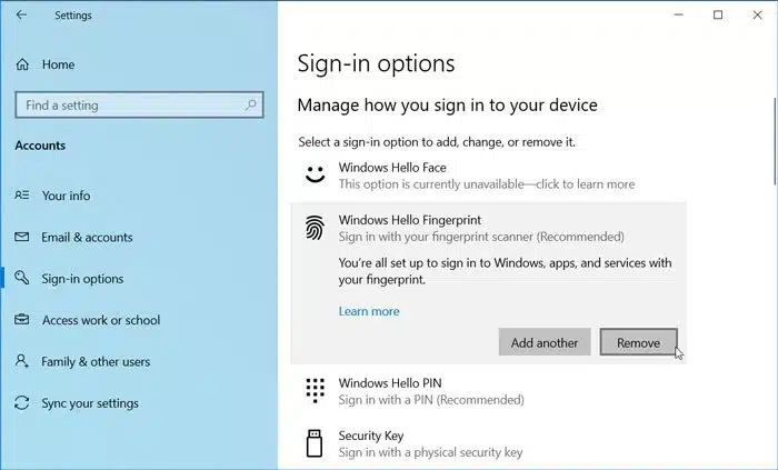 Windows 10 업데이트 후 Windows Hello 작동 안 됨 문제 해결 완벽 가이드