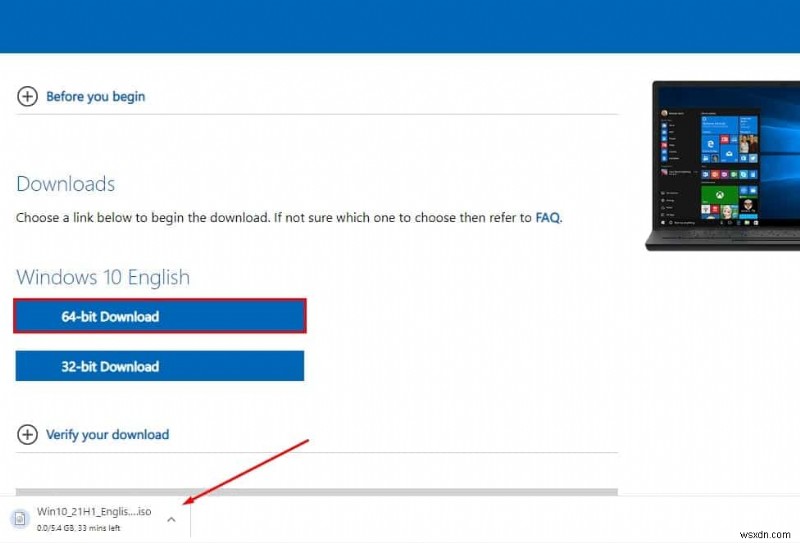 Windows 10 21H1(빌드 19043) 공식 ISO 이미지 무료 다운로드 방법