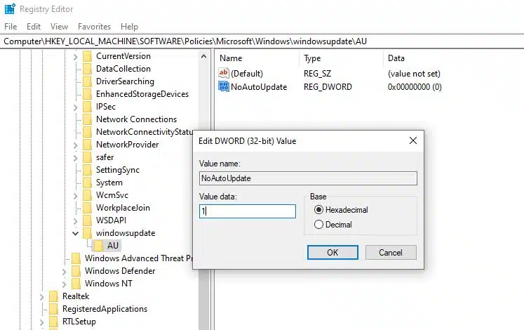 Windows 10 홈(Home) 에디션에서 자동 업데이트 비활성화하는 방법