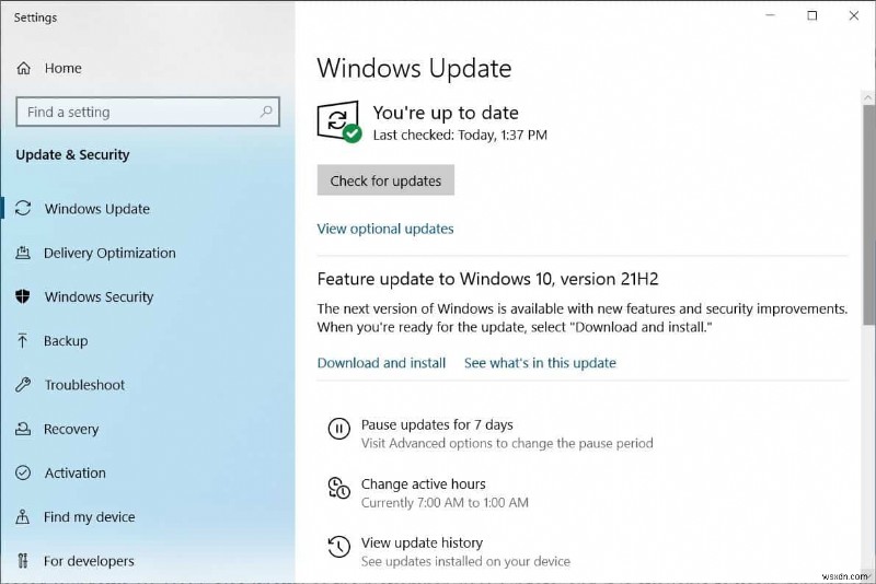 Windows 10 21H2 업데이트 실패? 다운로드 멈춤·설치 오류 해결 방법 총정리