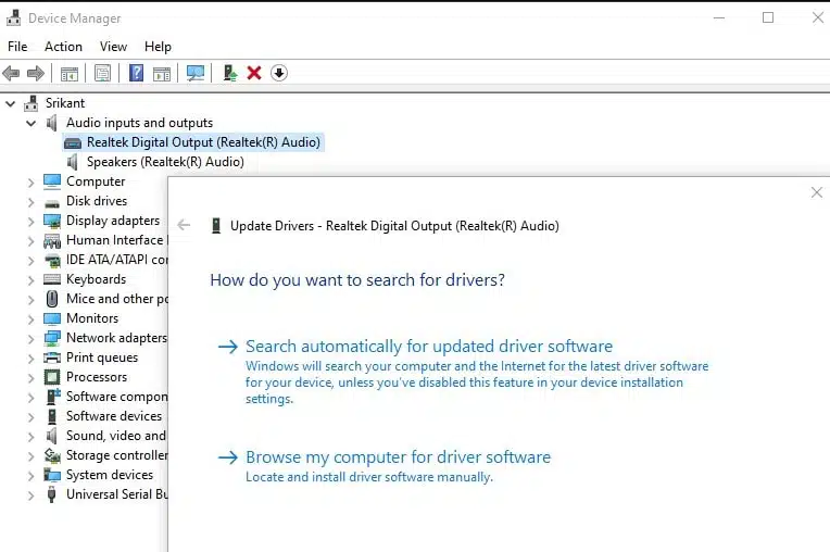 윈도우 10 업데이트 후 Realtek HD 오디오 관리자가 사라졌을 때 복구하는 방법