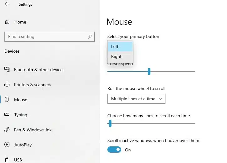 Windows 10에서 마우스 왼쪽 클릭이 작동하지 않을 때 해결 방법