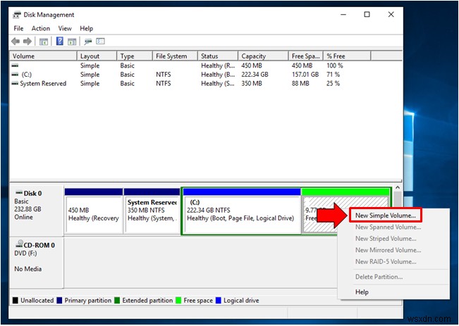 Windows 10에서 하드 드라이브 파티션 만드는 방법