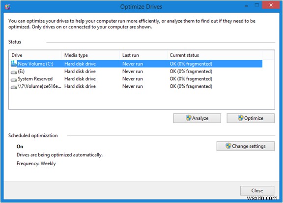 Windows 8.1에서 드라이브 최적화 도구를 여는 4가지 방법