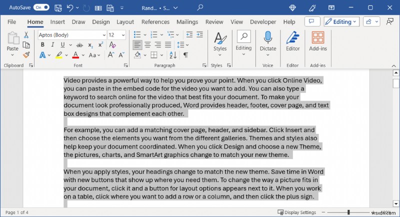 MS Word 텍스트 선택 완벽 가이드: 전체 선택부터 원하는 구간까지 한 번에