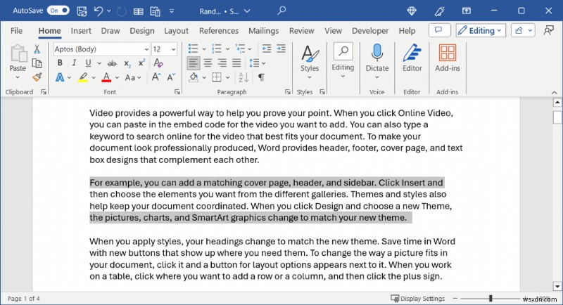 MS Word 텍스트 선택 완벽 가이드: 전체 선택부터 원하는 구간까지 한 번에