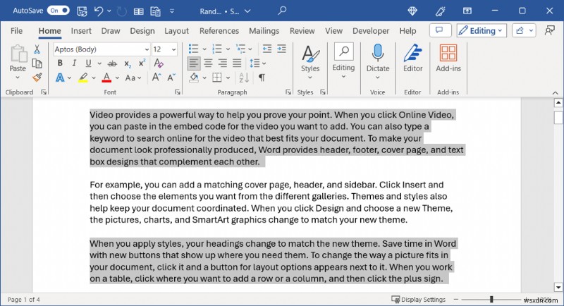 MS Word 텍스트 선택 완벽 가이드: 전체 선택부터 원하는 구간까지 한 번에