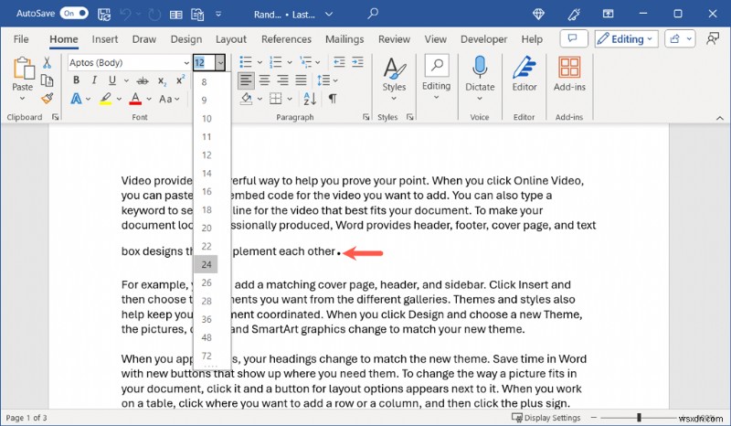 더 선명한 인쇄 결과를 위한 Microsoft Word 마침표 크기 키우는 방법