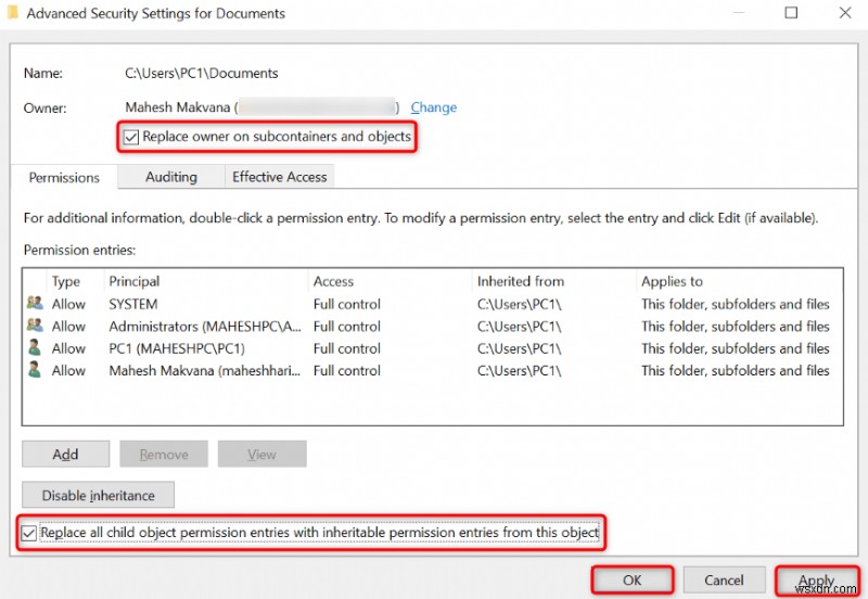 Windows 10/11에서  컨테이너의 개체를 열거하지 못했습니다  오류 해결 방법