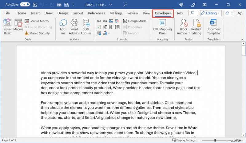 Microsoft Word에서 개발자 탭 활성화하고 활용하는 방법: 빠른 가이드