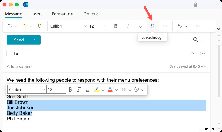 Microsoft Outlook(아웃룩)에서 취소선 적용하는 방법 — PC와 웹 완벽 가이드