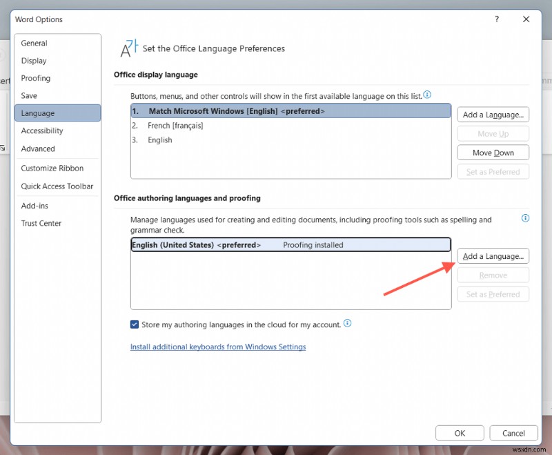 Microsoft Word 언어 설정 변경 방법(데스크톱 및 온라인)