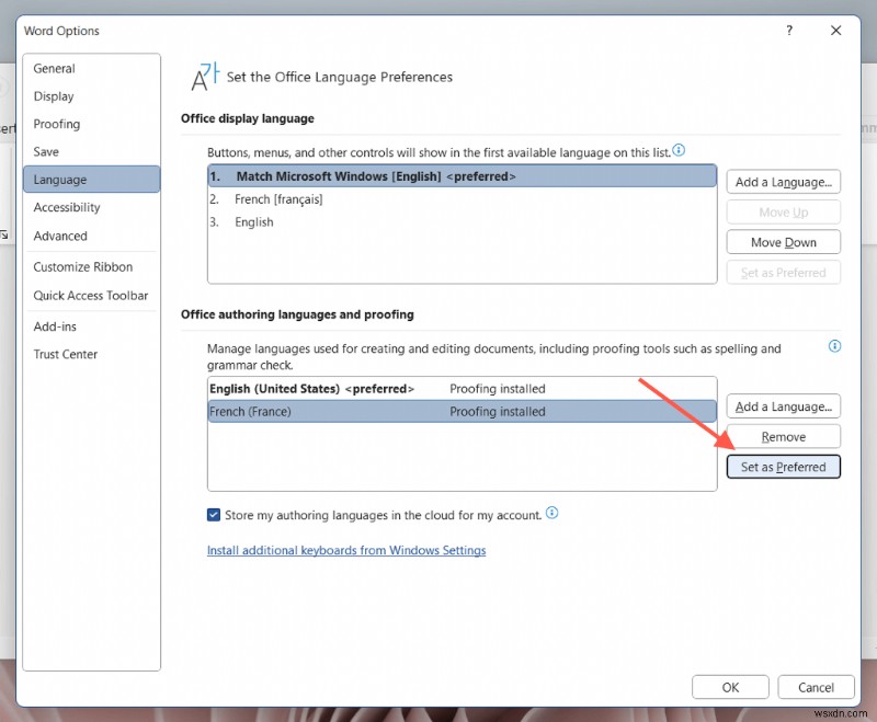 Microsoft Word 언어 설정 변경 방법(데스크톱 및 온라인)