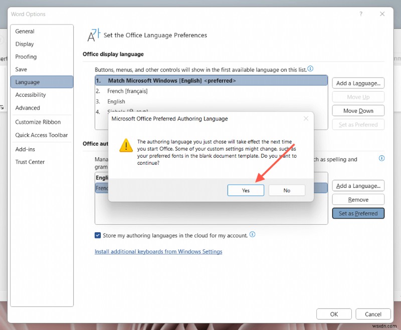 Microsoft Word 언어 설정 변경 방법(데스크톱 및 온라인)