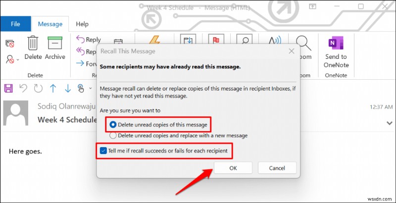빠른 가이드: 웹과 데스크톱에서 Outlook 이메일 전송 취소 및 회수하는 방법