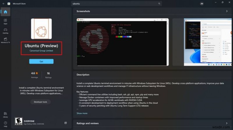 WSL용 Ubuntu 미리 보기로 Windows에서 우분투 최신 데일리 빌드 실행하는 방법
