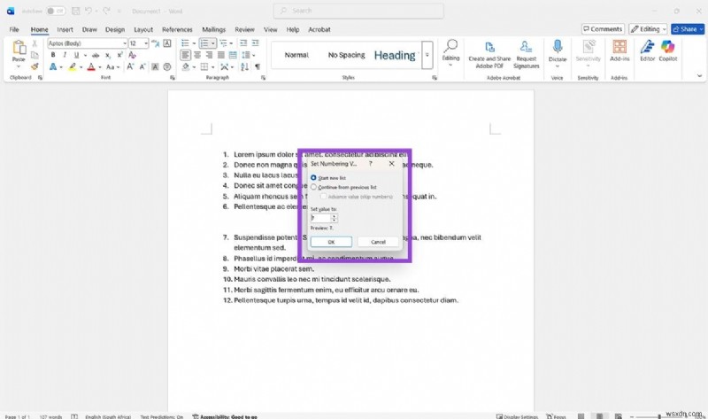 Microsoft Word에서 번호 매기기 재설정하는 방법: 초보자도 따라 하는 4가지 방법