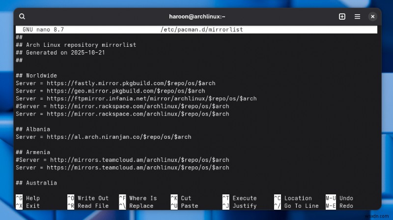 Arch Linux 미러리스트 업데이트 완벽 가이드: reflector부터 자동화까지