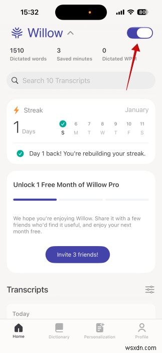 Willow: 안정적인 음성 입력을 위한 가장 정확한 받아쓰기 키보드 앱
