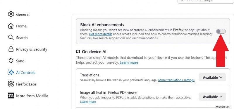 파이어폭스(Firefox), 모든 AI 기능을 한 번에 끌 수 있는  AI 컨트롤  기능 공개