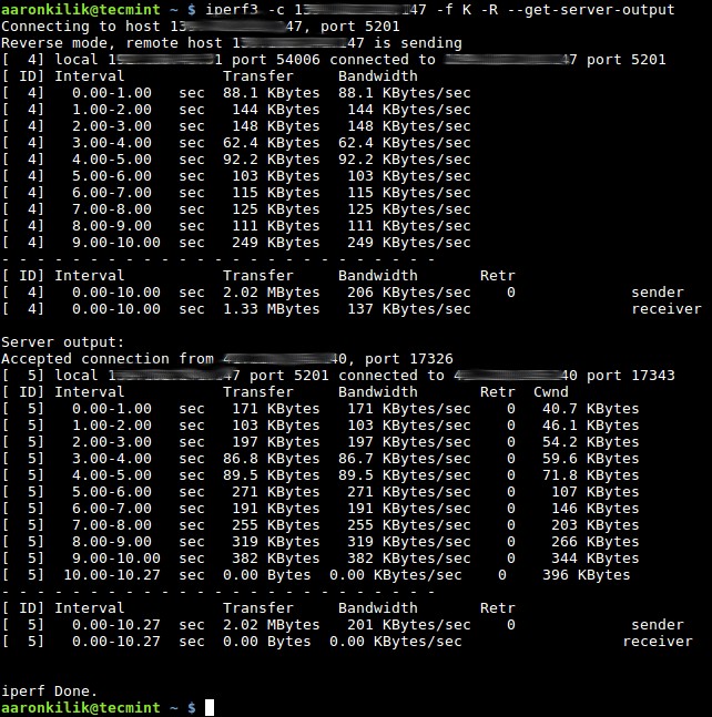 iPerf3 – 리눅스에서 정확한 네트워크 처리량과 속도 테스트하기
