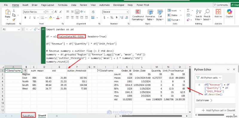 엑셀에서 파이썬(Python in Excel)으로 열어보는 고급 데이터 분석의 세계