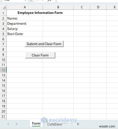 VBA와 이름 정의 범위(Named Range)로 자동 초기화되는 Excel 입력 양식 만들기
