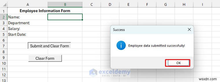VBA와 이름 정의 범위(Named Range)로 자동 초기화되는 Excel 입력 양식 만들기