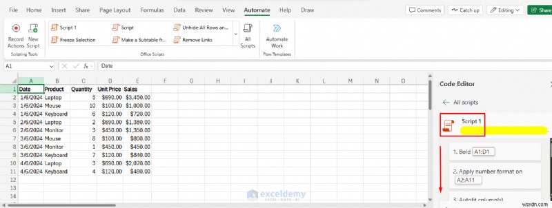 생산성 향상: Office 스크립트로 Excel 온라인 워크플로 완벽 자동화하기