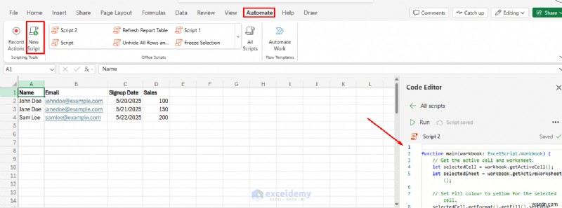 생산성 향상: Office 스크립트로 Excel 온라인 워크플로 완벽 자동화하기