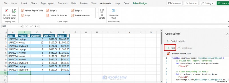 생산성 향상: Office 스크립트로 Excel 온라인 워크플로 완벽 자동화하기
