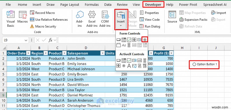 VBA 없이 Excel 양식 컨트롤로 대화형 대시보드 만드는 방법