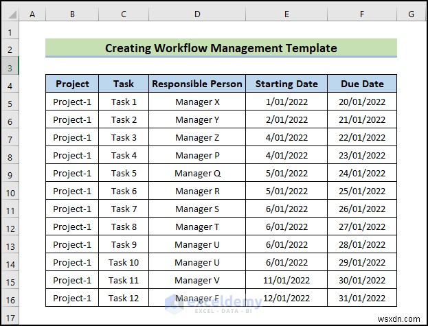 간단한 6단계로 완성하는 Excel 워크플로 관리 템플릿 만들기