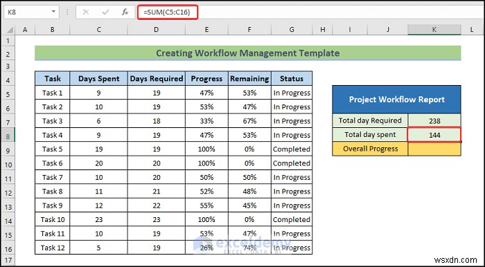 간단한 6단계로 완성하는 Excel 워크플로 관리 템플릿 만들기