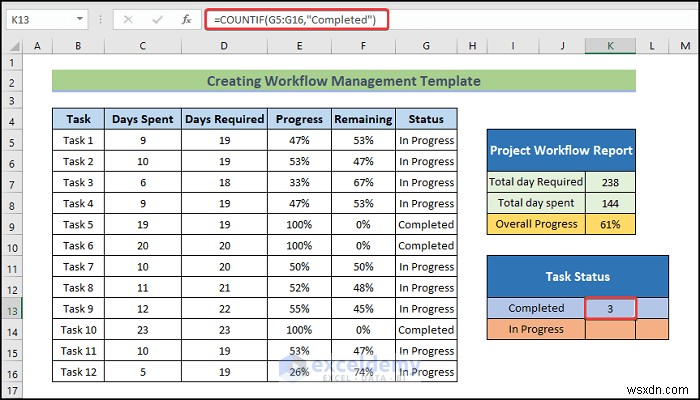 간단한 6단계로 완성하는 Excel 워크플로 관리 템플릿 만들기
