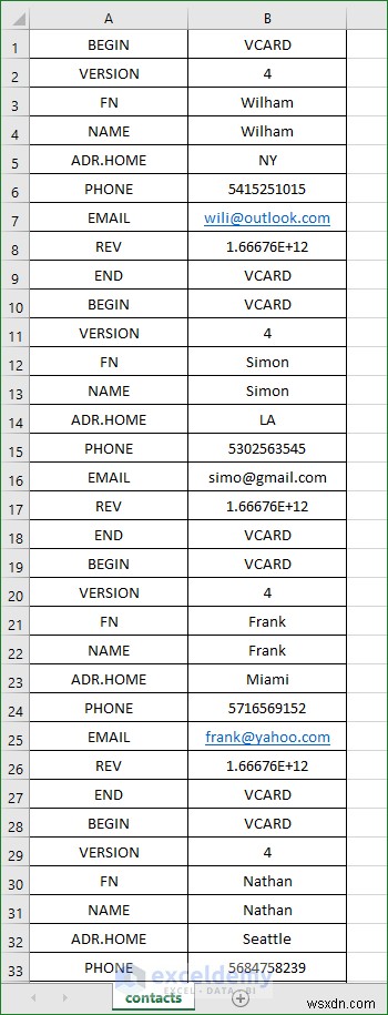 Excel에서 VCF(vCard) 파일 열기 – 누구나 따라 할 수 있는 2가지 방법