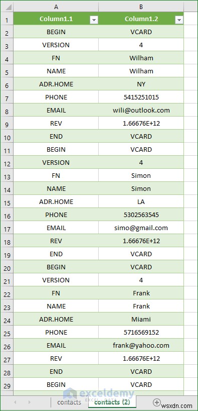 Excel에서 VCF(vCard) 파일 열기 – 누구나 따라 할 수 있는 2가지 방법