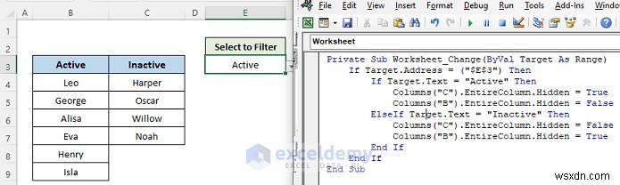 Excel 드롭다운 목록으로 열 자동 숨기기·표시하기 완벽 가이드