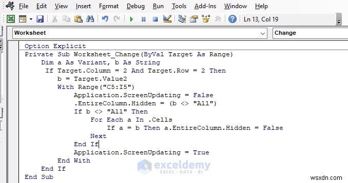 Excel 드롭다운 목록으로 열 자동 숨기기·표시하기 완벽 가이드