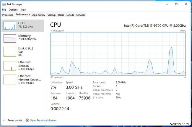 Windows 11에서 CPU 사용량을 확인하는 방법