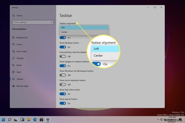 활성화 없이 Windows 11 작업 표시줄 정렬을 변경하는 방법