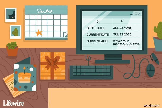 Excel DATEDIF 함수로 현재 나이 계산