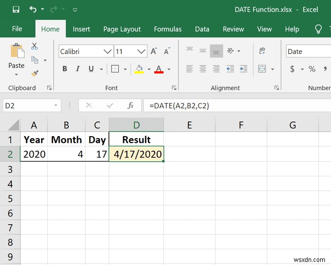 Excel DATE 함수 사용 방법