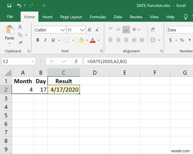 Excel DATE 함수 사용 방법