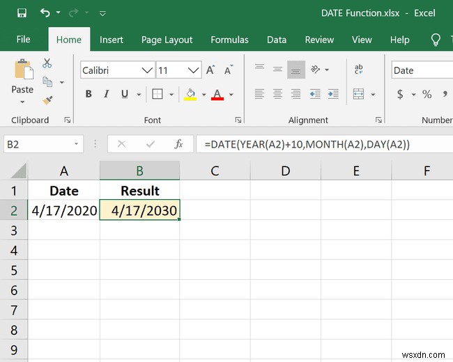 Excel DATE 함수 사용 방법