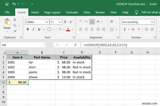 Excel에서 LOOKUP 기능을 사용하는 방법