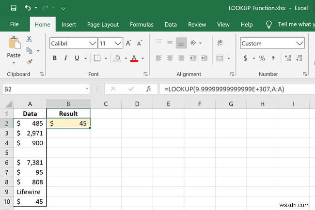 Excel에서 LOOKUP 기능을 사용하는 방법