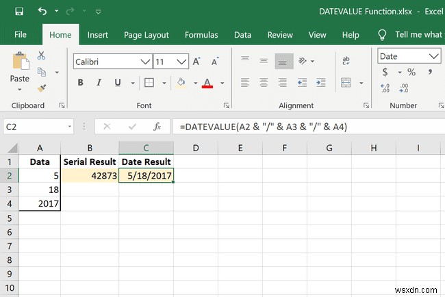 Excel DATEVALUE 함수 사용 방법