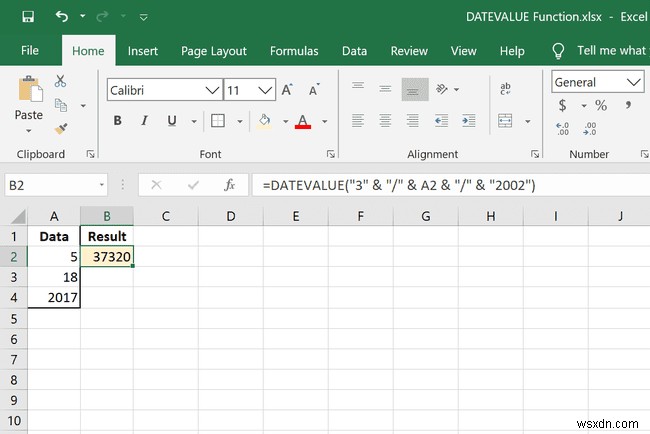 Excel DATEVALUE 함수 사용 방법