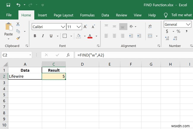 Excel FIND 기능 사용 방법